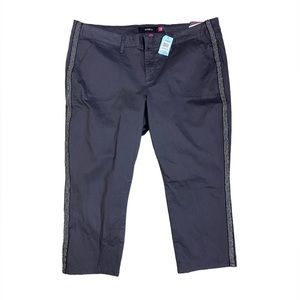 Torrid Denim Gray Utility Crop Pant with Metallic Bar on Sides Size 20 New